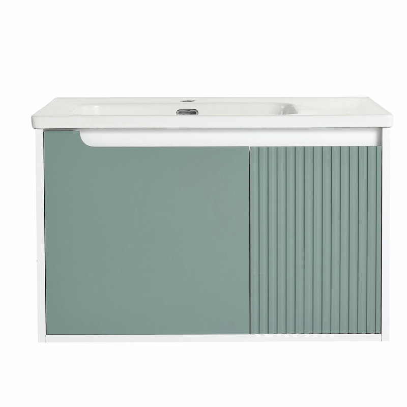 Meuble-lavabo de salle de bain mural 36 po avec comptoir en céramique, lavabo de salle de bain 36 po
