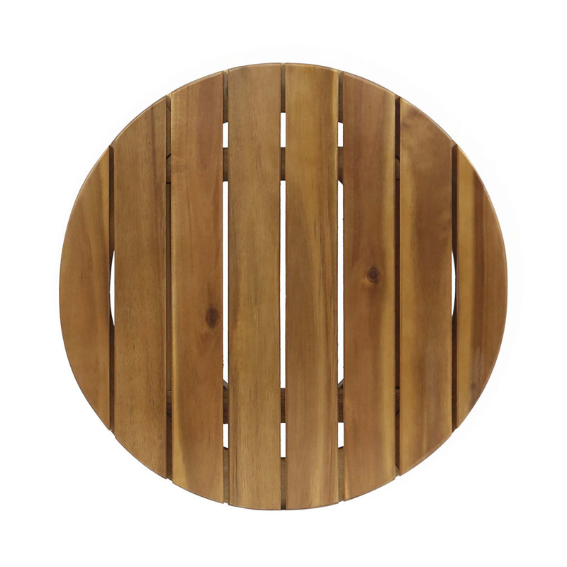 Outdoor 16" Acacia Wood Side Table, Teak