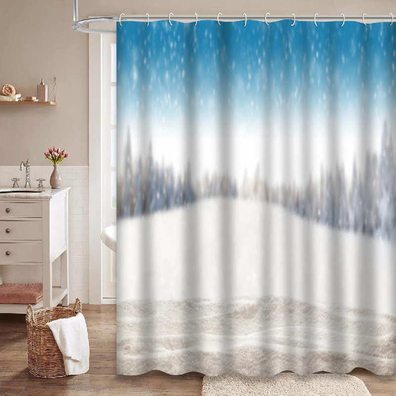 Rideau de douche avec 12 crochets Snow Snow, L 72 po x l 84 po