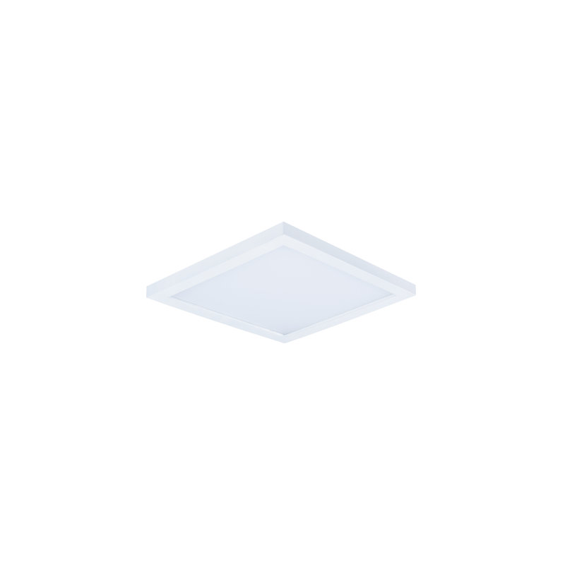 Methel LED Flush Mount, White, 0.5" H x 5" W x 5" D