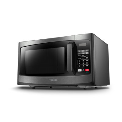 TOSHIBA Countertop Microwave Oven, 0.9 Cu Ft With 10.6 Inch Removable Turntable, Black Stainless Steel