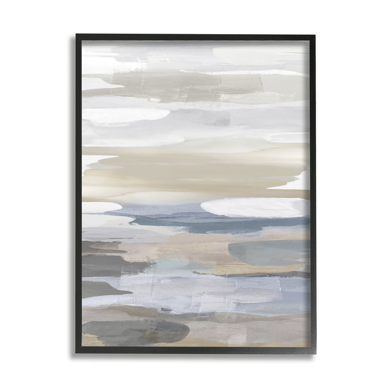«Earthy Abstract Painterly Modern Neutral Tones» par Jackie Hanson, L 11 po x H 14 po, Giclée encadrée noir minuit