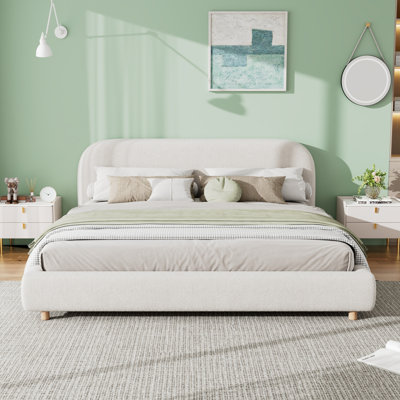 Upholstered Bed With Boucle Fabric