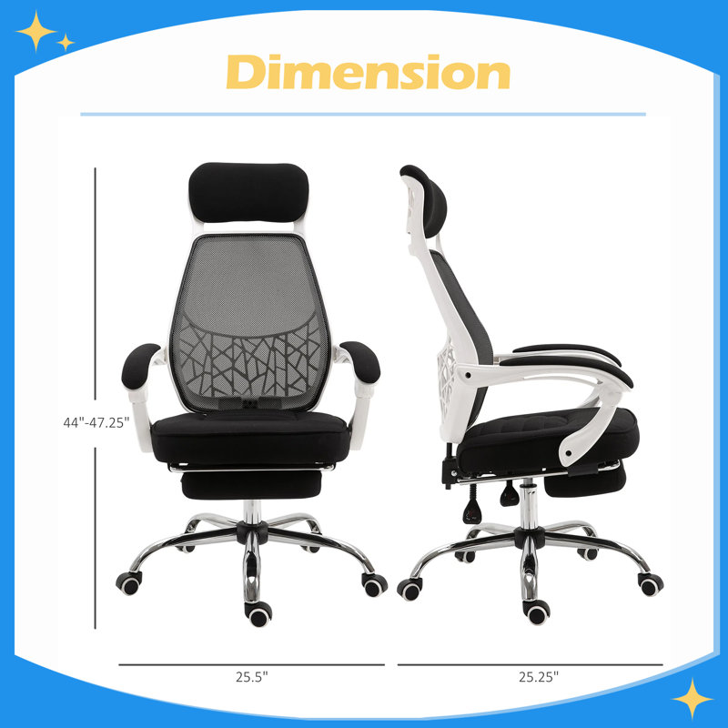 High Back Office Chair Swivel Adjustable Recliner with Footrest