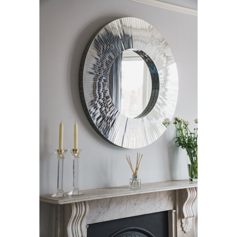 Chriopher Flat Wall Mirror, Black