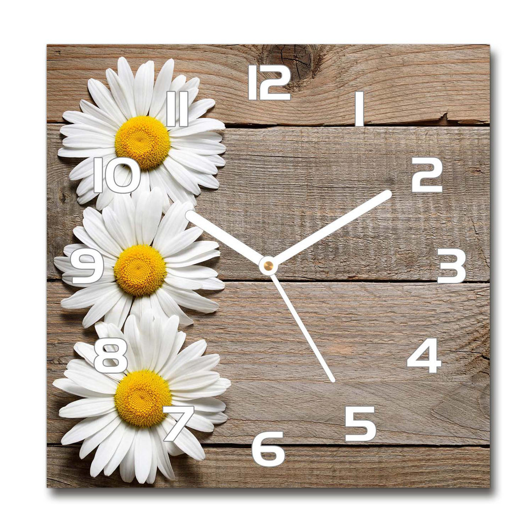 Analoge Wanduhr Daisies Wood 60 cm Geräuschlos