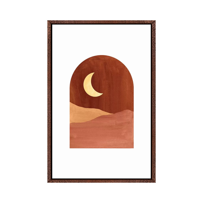 Terracotta Night - Painting on Canvas, 66.04cm H x 45.72cm W x 3.81cm D, Classic Brown Wood Framed