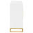 White Freestanding 2-door Cabinet With Gold Trim And 3 - 4 Storage Compartments Art Accent 2 Doors, Trim, Adjustable Shelves