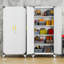 Steel Tall 71" Garage Storage Cabinet with Locking Doors ,Rolling Wheels and Adjustable Shelves-157972164-157972186