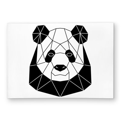 Geometric Panda - Wildlife Animals Outdoor Area Rug for Home Decor