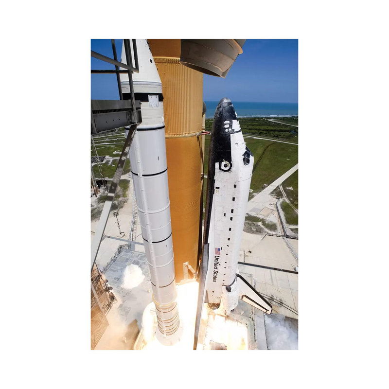 Space Shuttle Atlantis Lifts off from Its Launch Pad at Kennedy Space Center, Florida VI 1 Piece Wrapped Canvas Wall Art