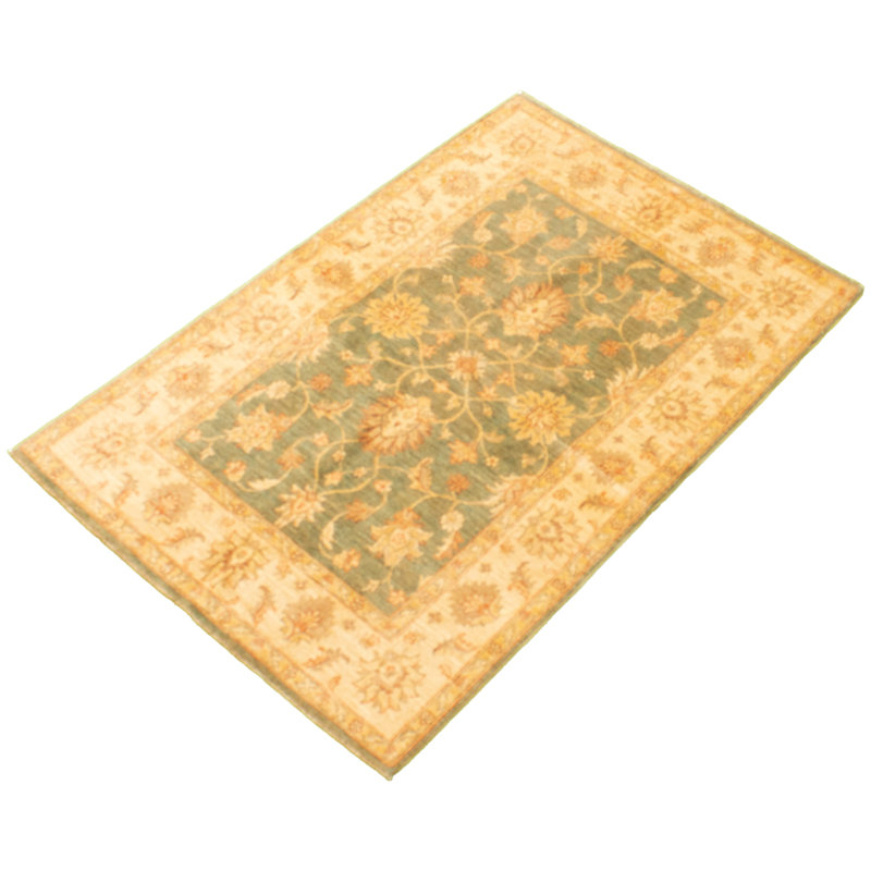 Tapis décoratif en laine de conception unique 4 pi x 6 pi noué à la main New Age