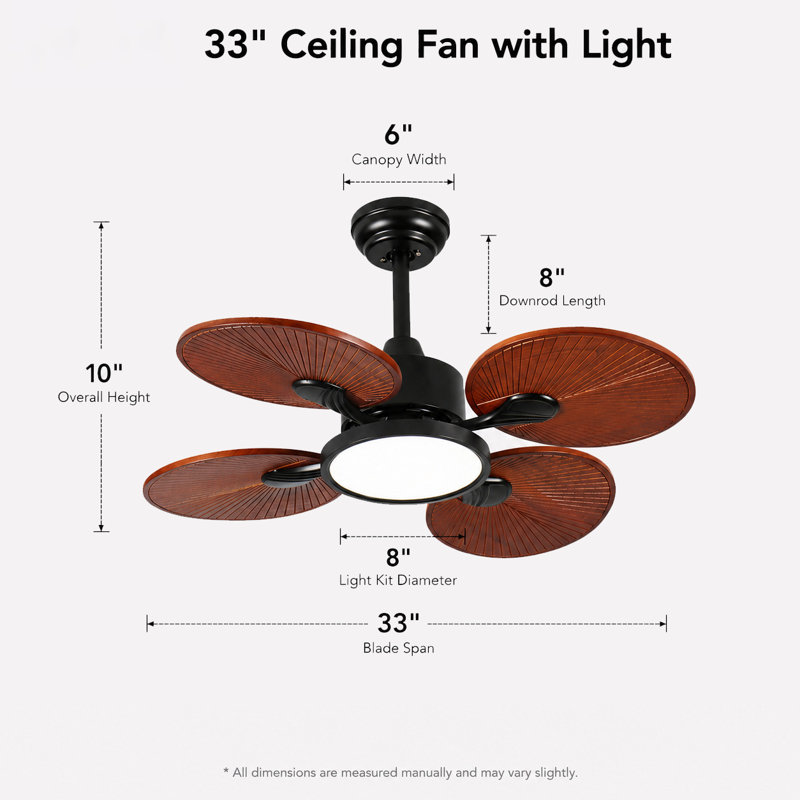 Ventilateur de plafond 33 pouces avec lumière