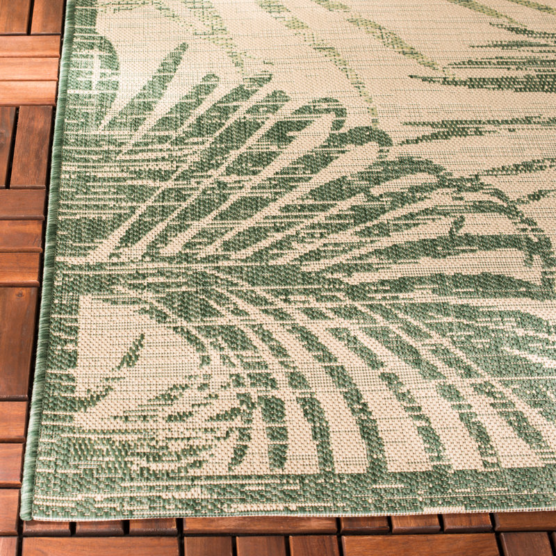 Lueck Performance Floral Indoor/Outdoor Area Rug, Rectangle 6'7" x 9'6"
