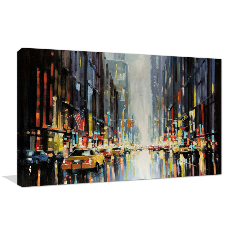 City Lights par - Peinture, Toile tendue, H 36 po x l 60 po x P 1,5 po