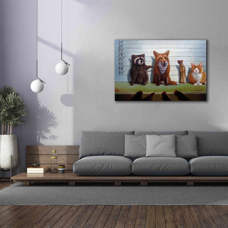 «Usual Suspects» par Lucia Heffernan, reproduction sur toile tendue, H 40 po x l 60 po