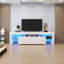 Meuble télé moderne blanc, 20 lumières DEL avec télécommande-925174078-937766693