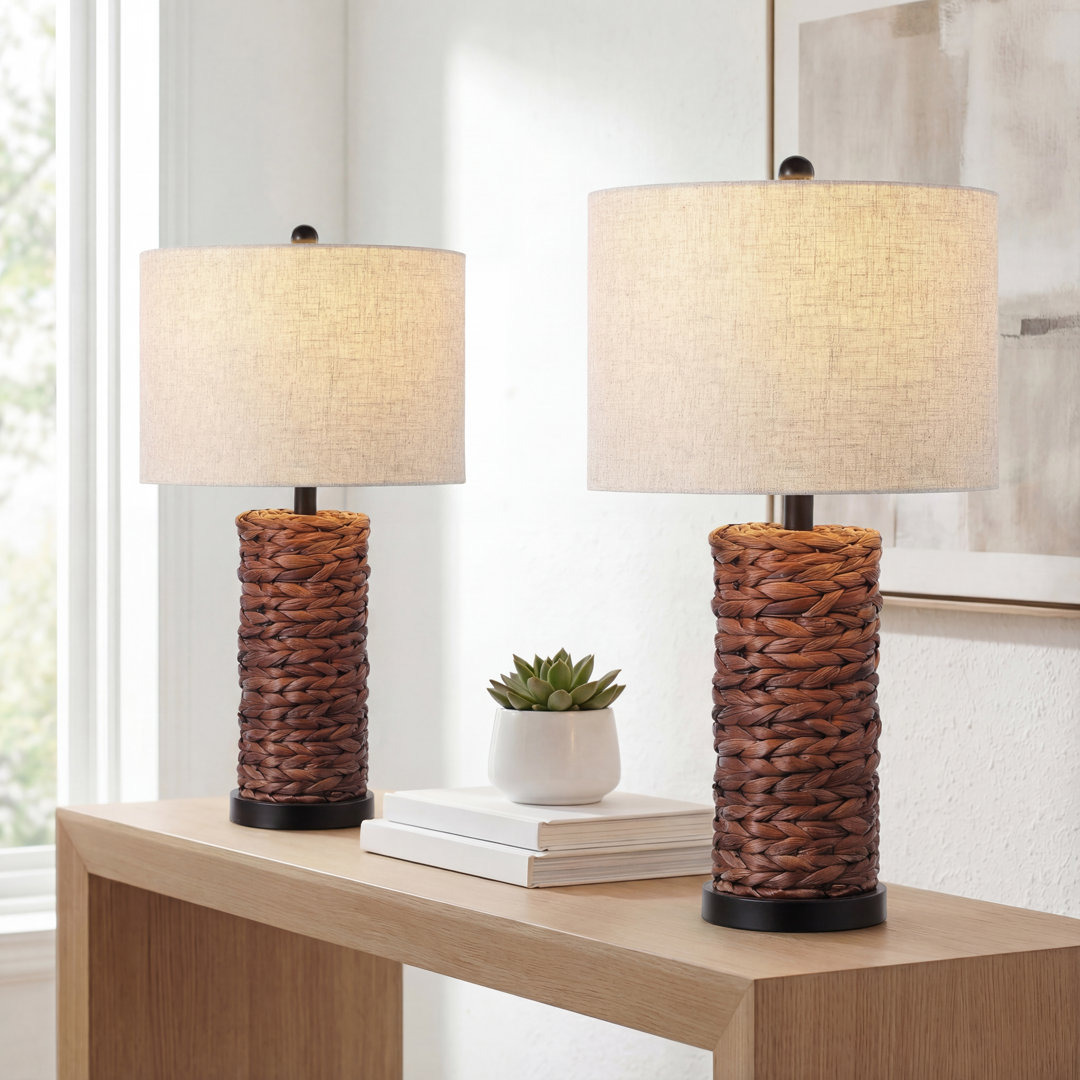 Crespo 25" Table Lamp Set (Set of 2) Rosecliff Heights Shade 