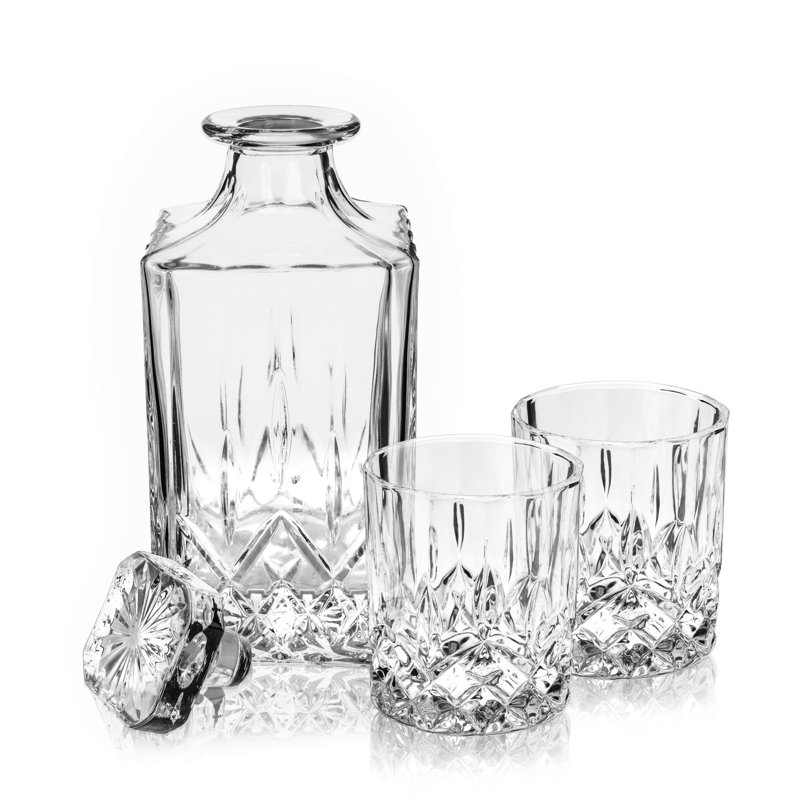 Viski Admiral Crystal Decanter and Tumbler Set