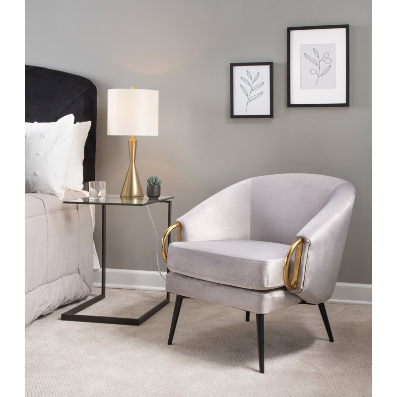 Josie Velvet Armchair, Silver