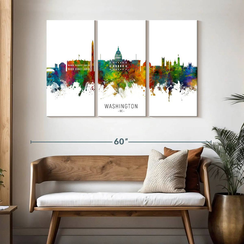 Washington DC Skyline I, H 32 po x l 50 po