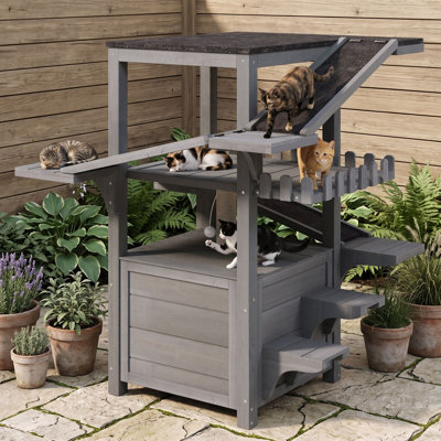 Maison pour chat à quatre niveaux avec tour d'activité