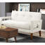 Mobilier 2 pièces beige en chenille rembourré pour le salon, conception moderne, ressorts ensachés et coussins de siège réversibles, pièce de pieds en bois massif avec tissu, pieds en noyer, housses amovibles, 3