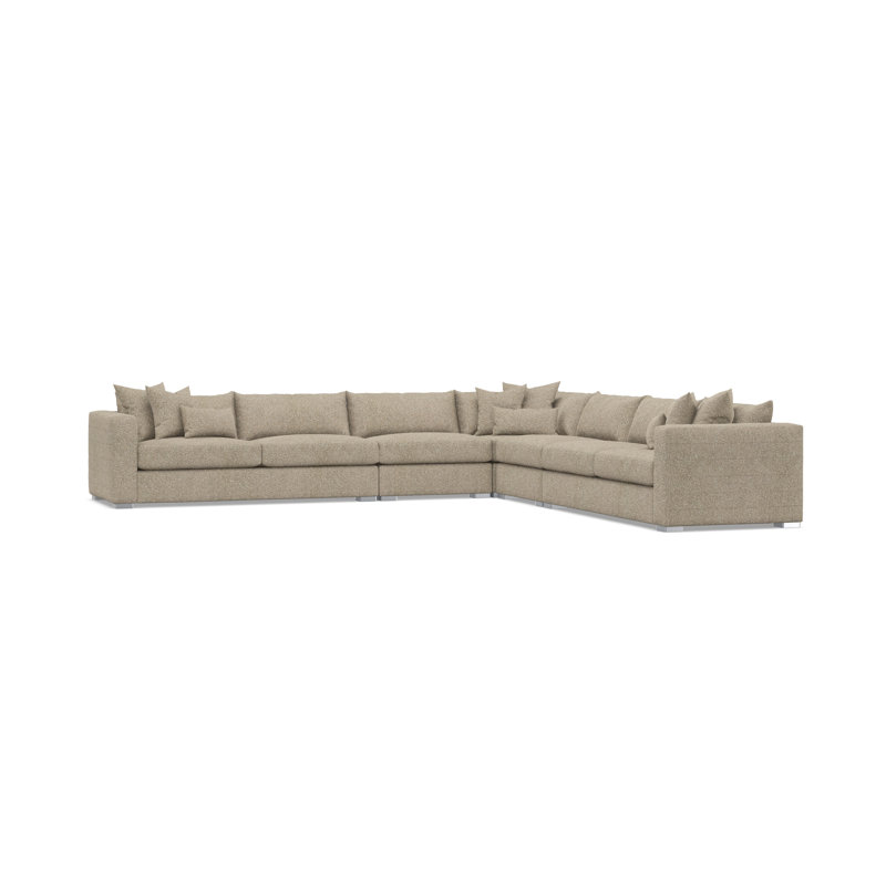 Sectional, Tan Polyester