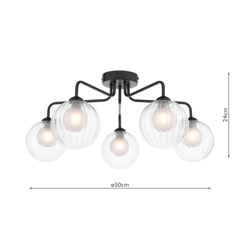 Flush Mount, Matt Black