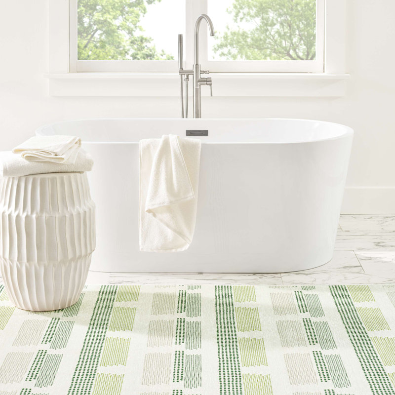 Tread Lightly Machine Washable Rug, Rectangle 5' x 8', Green