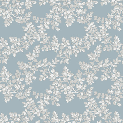 Laura Ashley Burnham Pale Seaspray Wallpaper