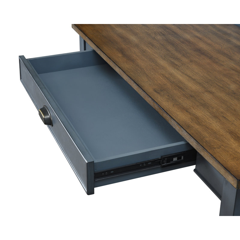 Bureau Vivienne avec prises intégrées, Bleu cendré