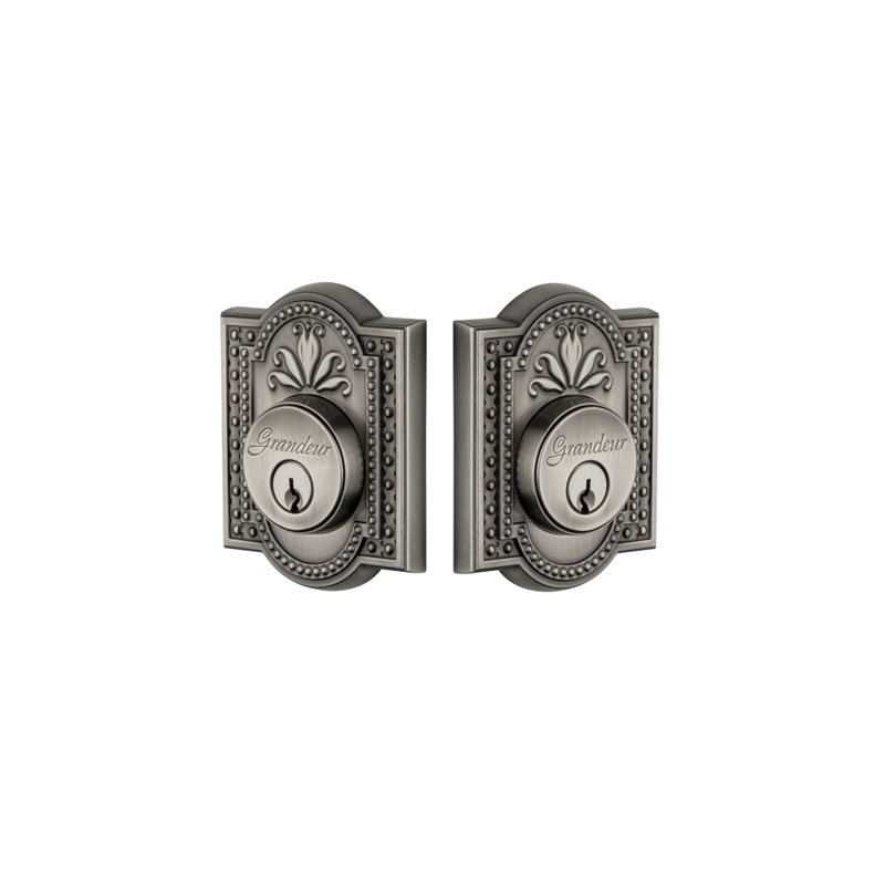 Parthenon Double Cylinder Deadbolt, Antique Pewter