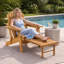Chaise Adirondack surdimensionnée en bois massif avec repose-pieds rétractable, conception pliante et accoudoirs larges pour la terrasse et la cour arrière-1837316494