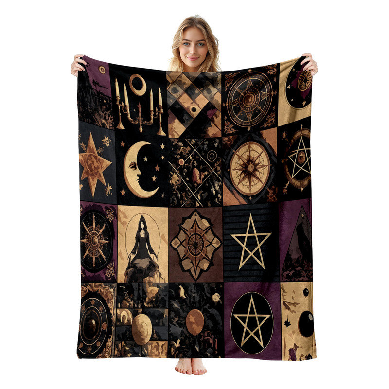 Jeté en flanelle JYK Halloween, Occult Symbols Patch