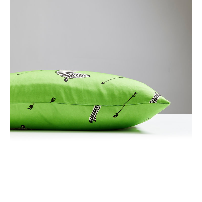 Zebras Lumbar Pillow Cover & Insert, Lime