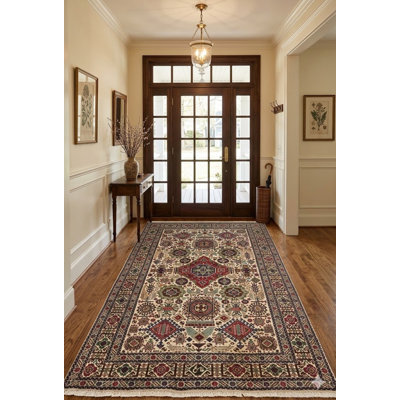 Sumiteru One-of-a-Kind Rectangle 4'4" x 6'4" 1950s Rectangle Wool Area Rug in