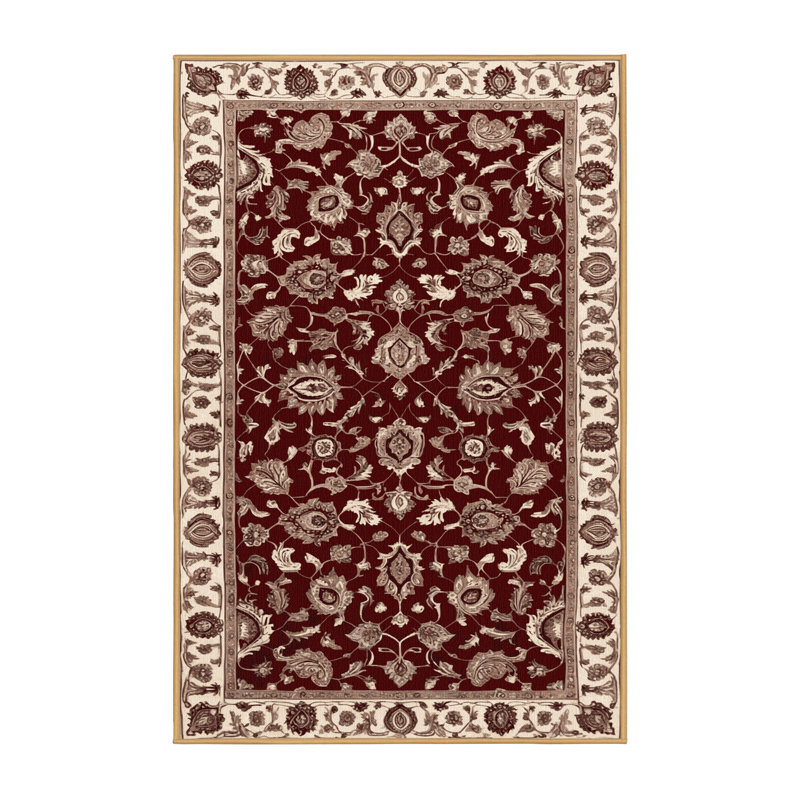 Tapis brun Tabriz lavable à la machine