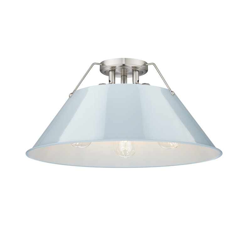 Weatherford Flush Mount, Pewter, Dusky Blue