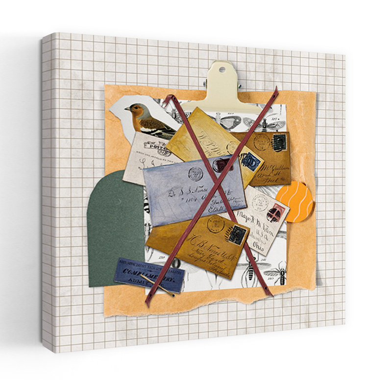 Art contemporain, art abstrait rétro, H 18 po x l 18 po