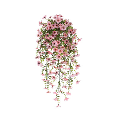 Kbndieu 2PCS Artificial Fake Hanging Flowers Plants Violet Flower for Outdoors, Faux Silk Spring Summer Flower for Garden Porch Patio Balcony Yard Wedding Decor