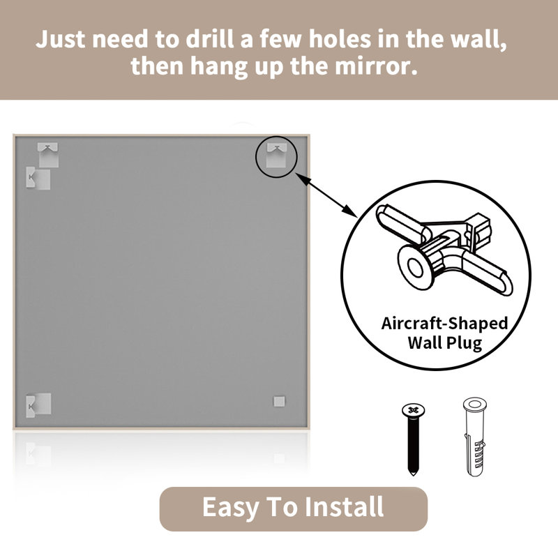 30 in. W x 30 in. H  Rectangular Framed Wall Bathroom Vanity Mirror in Brushed Nickel, 30" x 30", Brushed Nickel
