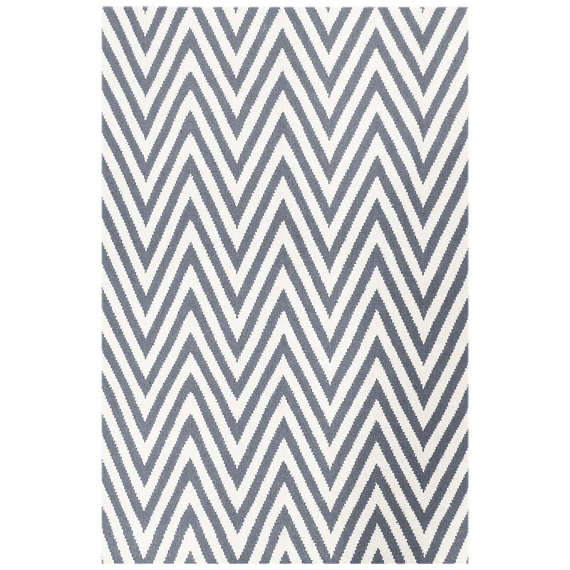 Chevron Wool Hand Woven Area Rug, Rectangle 60 x 90cm