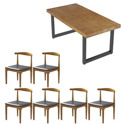 American style solid wood dining table set