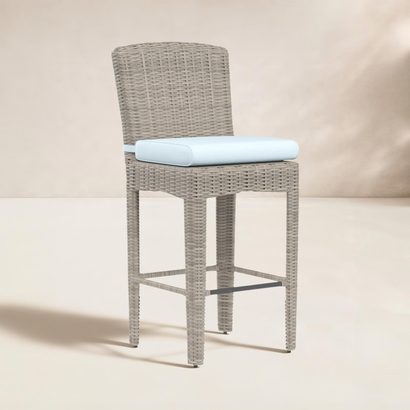 Tabouret de bar 26 po avec coussin Manhattan, Toile horizon Sunbrella®, Bar Stool (26" Seat Height)
