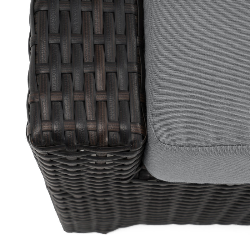 Ensemble de conversation avec chaises en rotin Sunbrella 5 pièces Mifflin, Sunbrella gris anthracite