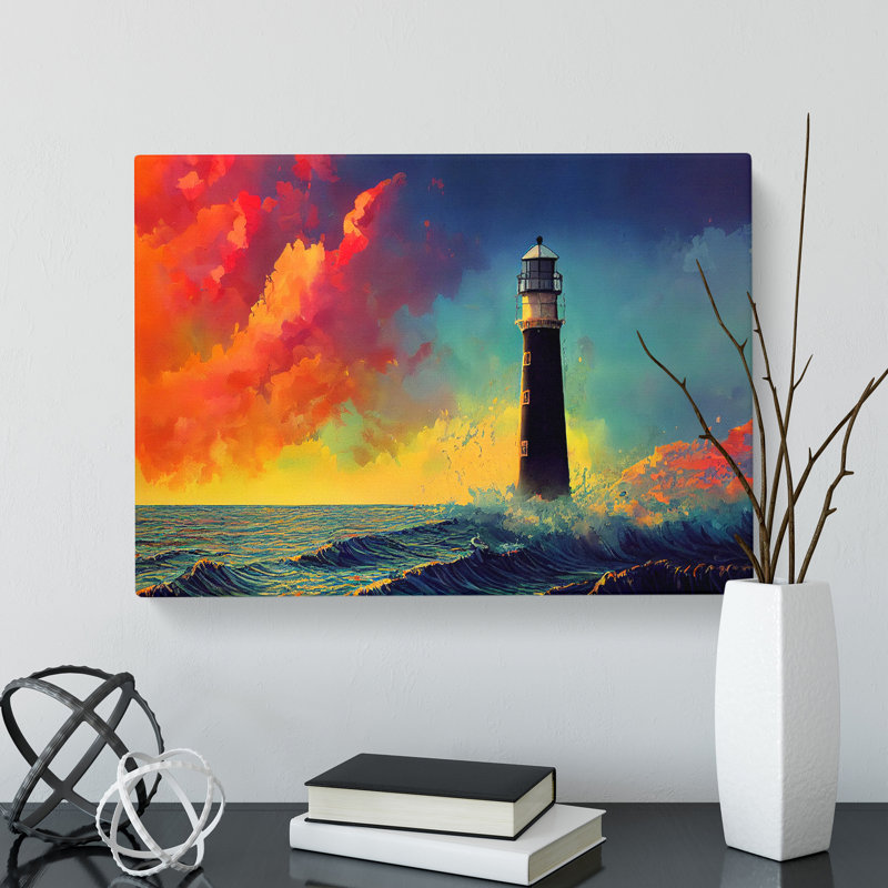 Sculptured Lighthouse - Wrapped Canvas, 40cm H x 60cm W x 3cm D
