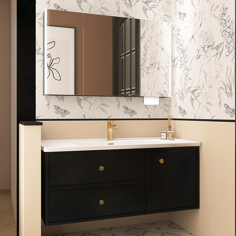 Armoire de salle de bain de style minimaliste rétro français
