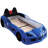 Modern Twin Size Blue Race Car Bed With Upholstery, Magnetic Doors, Led Lights, Headlights As Night 4 Sound Remote Featuring Novelty Design, Opening Lights On Wheels, Upholstered Headboard, Options-493237376