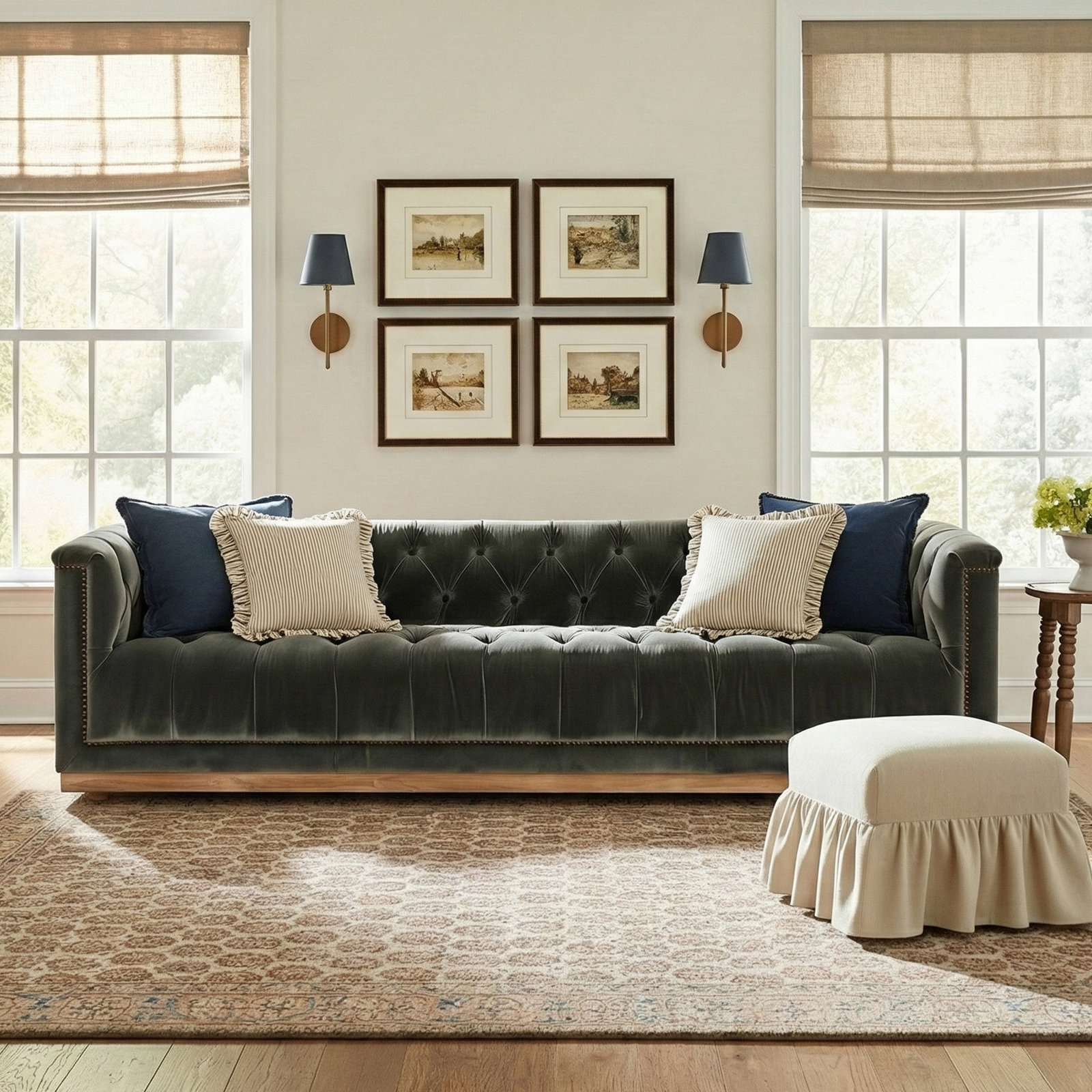 Byer 95'' Upholstered Sofa, Sapphire Birch Polyester Blend